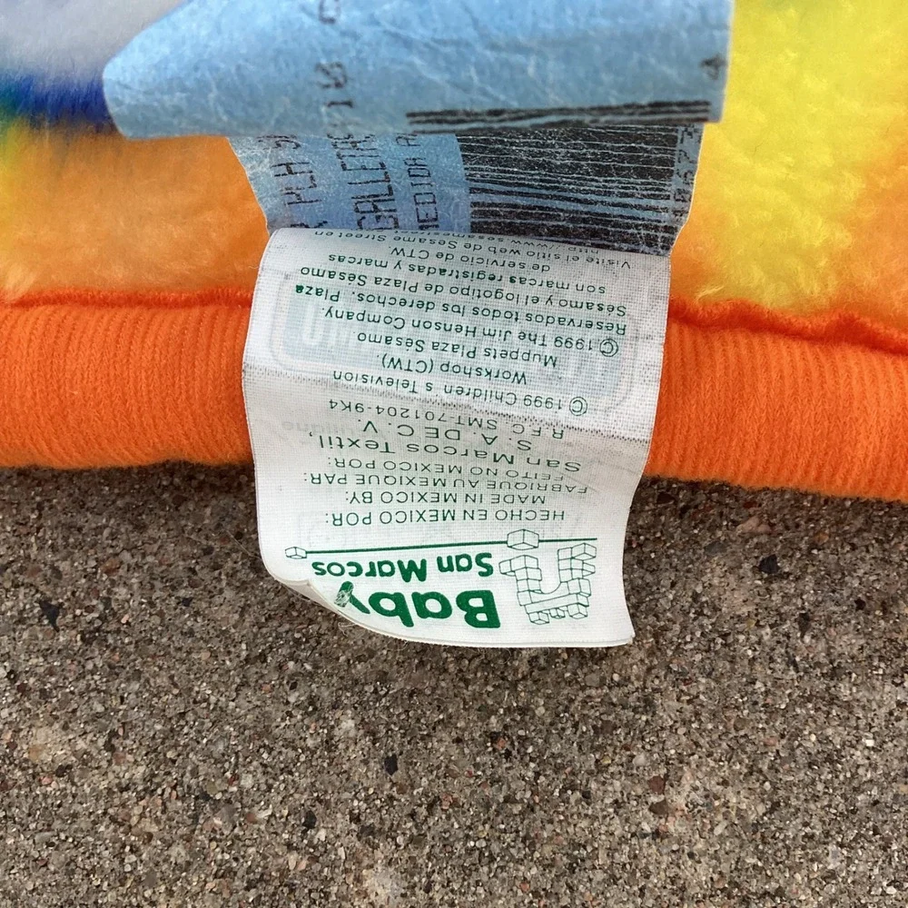 Vtg HTF San Marcos Plaza Sesamo Cookie Monster Baby Blanket Galletas 1999 Flaw
